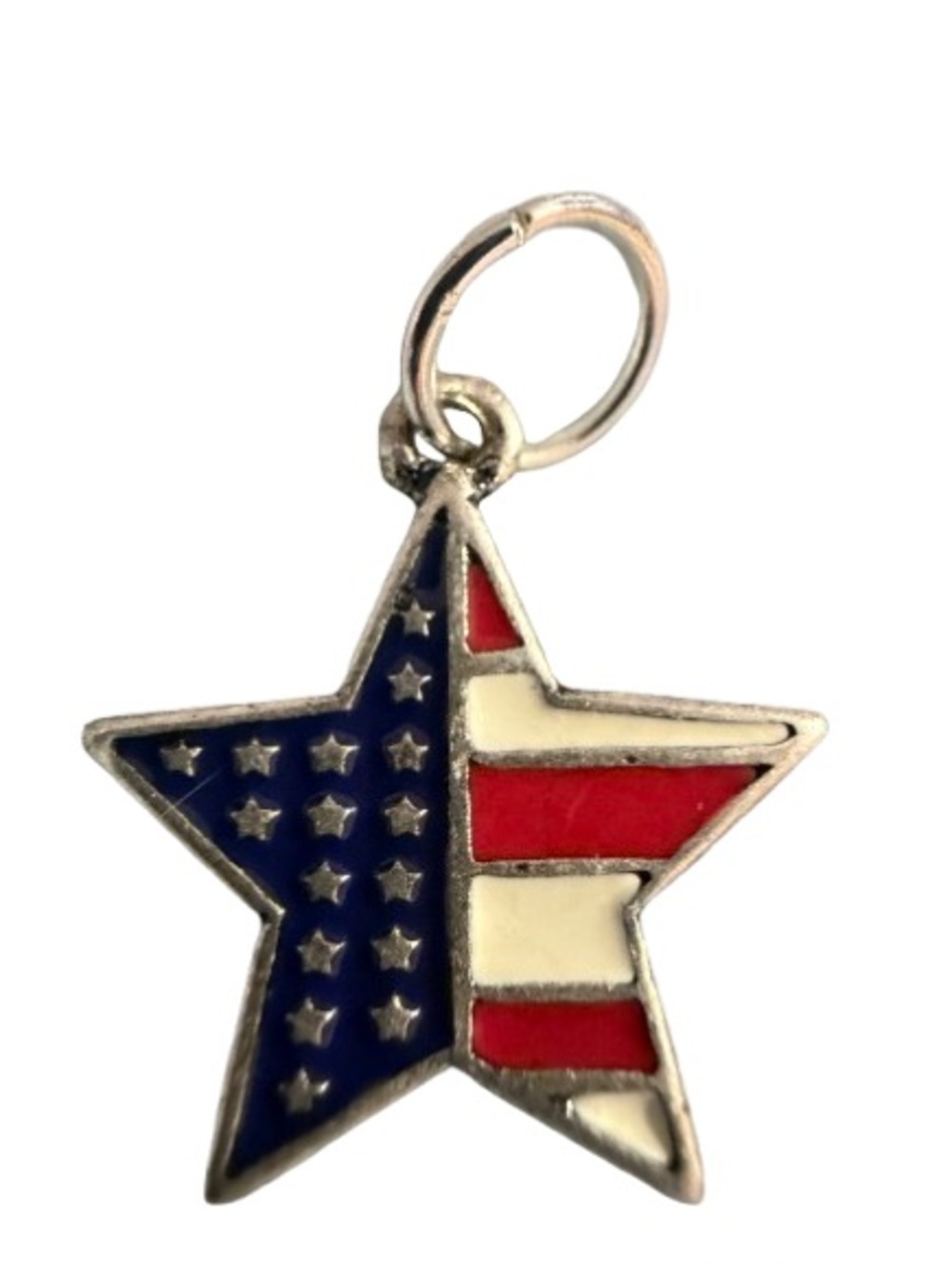 American Flag Star Enamel Charm - Red White Blue